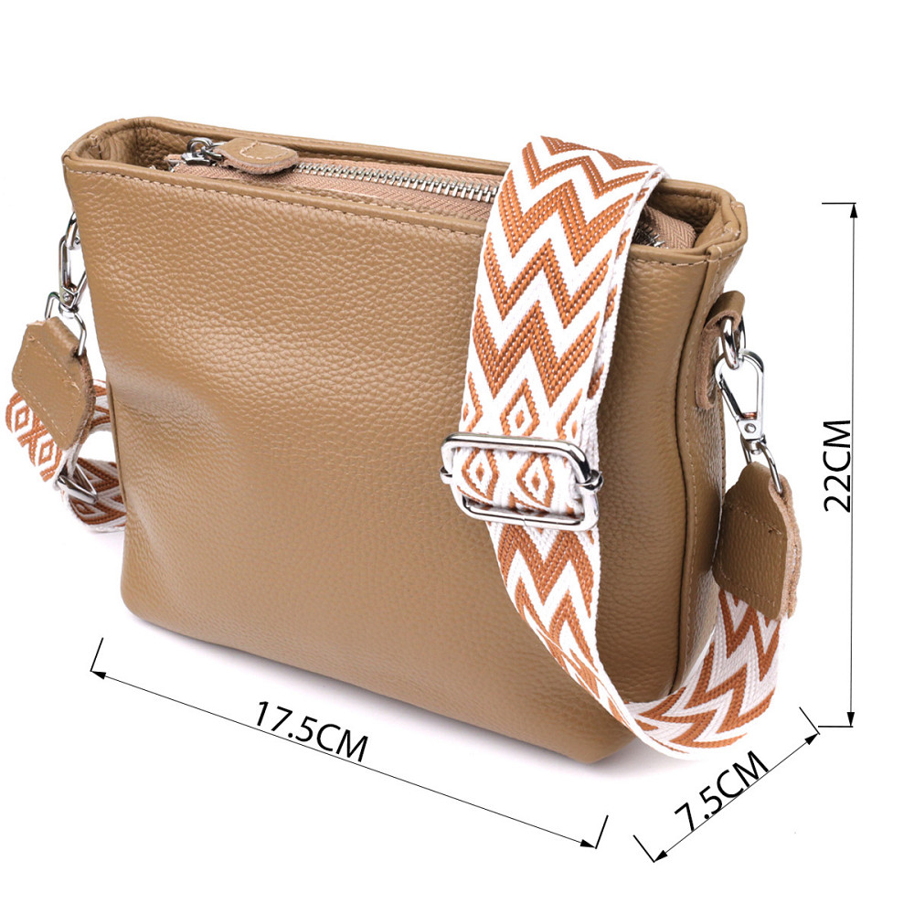 Женская кожаная сумка на плечо для повседневной носки Vintage 22912 Бежевый Киев - изображение 3