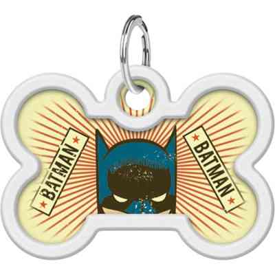 Адресник для животных WAUDOG Smart ID с QR паспортом "Бэтмен винтаж", кость 40х28 мм (0640-1008) Винница