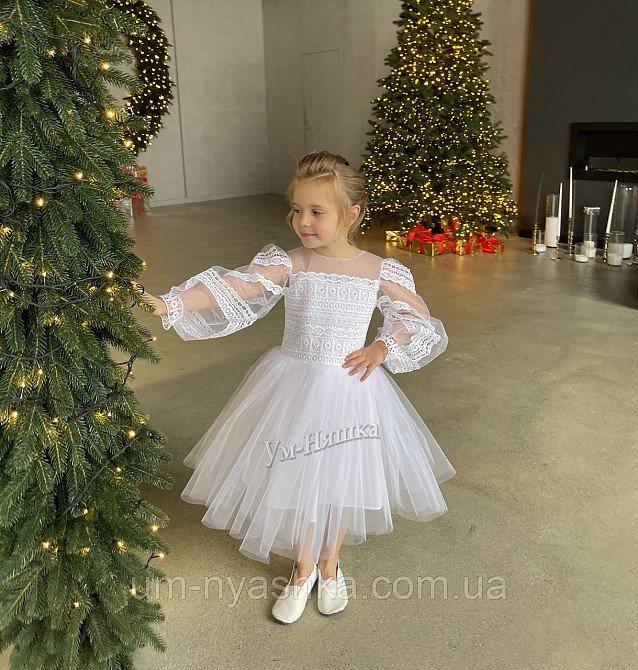Платье Снежинка Белое нарядное платье с рукавами Кривой Рог - изображение 5