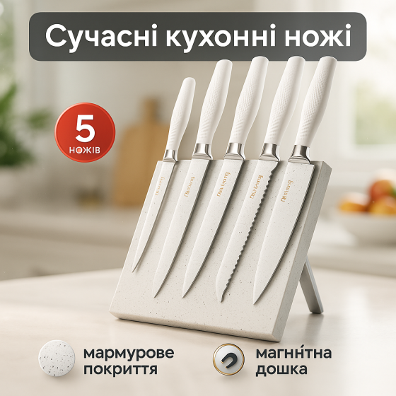 Современные кухонные ножи, Универсальный набор ножей, Комплект острых ножей для кухни ZD-15 Львов