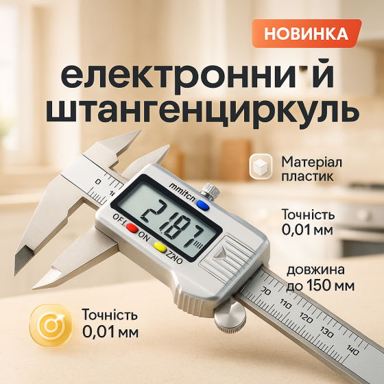 Електронний штангенциркуль 150мм з дисплеєм 0-150 мм, Електронний штангенциркуль 150 мм з LCD дисплеєм CZ-55 Київ