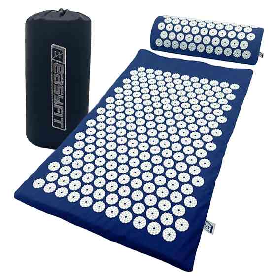 EasyFit Масажний килимок Easyfit з подушкою (аплікатор Кузнєцова) Синій з білим Київ