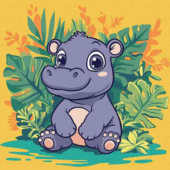 Картина за номерами "Бегемот у тропіках" KHO1260, 30х30 см Вінниця