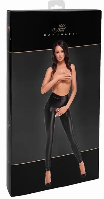 Легінси Noir Handmade F304 Taboo wetlook leggings with open crotch and bum - XL Львов - изображение 6