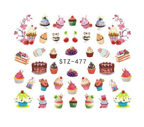 Наклейки для нігтів "Тістечка" YZW-477 Київ - фото 1