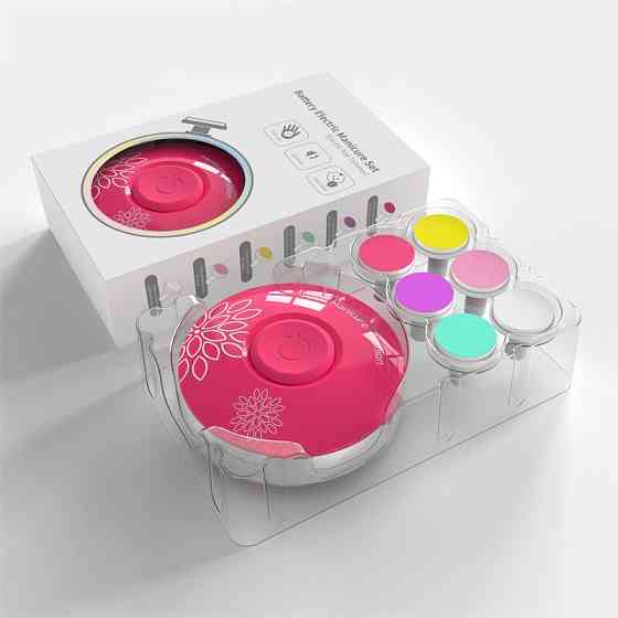 Дитячий тример Sindax для нігтів з 6 шліфувальними головками (Червоний) Николаев