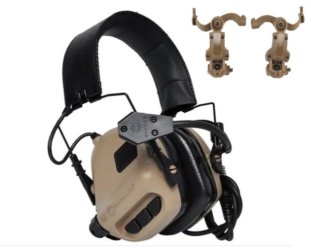 Тактические активные наушники Earmor М32 + крепление чебурашка OPS Core Койот Винница - изображение 1