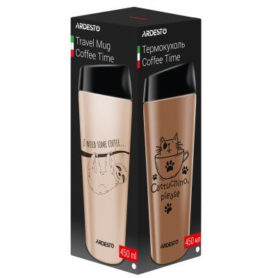 Термочашка Ardesto Coffee Time Cat 450 мл Mocco (AR2645DMM) Винница - изображение 3