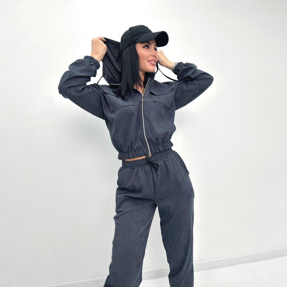 Вельветовий костюм-двійка "Demien" оптом | Батал | Розпродаж моделі Київ - фото 7