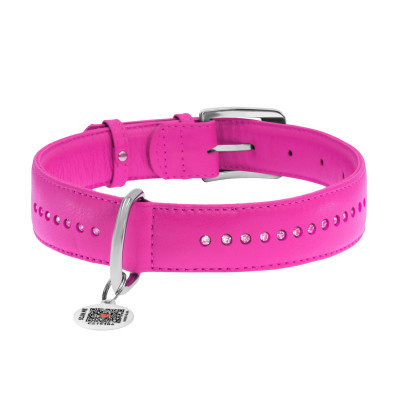 Ошейник для животных WAUDOG Glamour с QR-паспортом, двойной Ш 25 мм Д 38-49 см розовый (38787) Винница - изображение 2