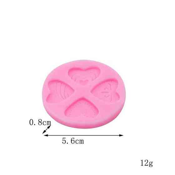 Молд силиконовый Сердца 56 мм розовый Киев