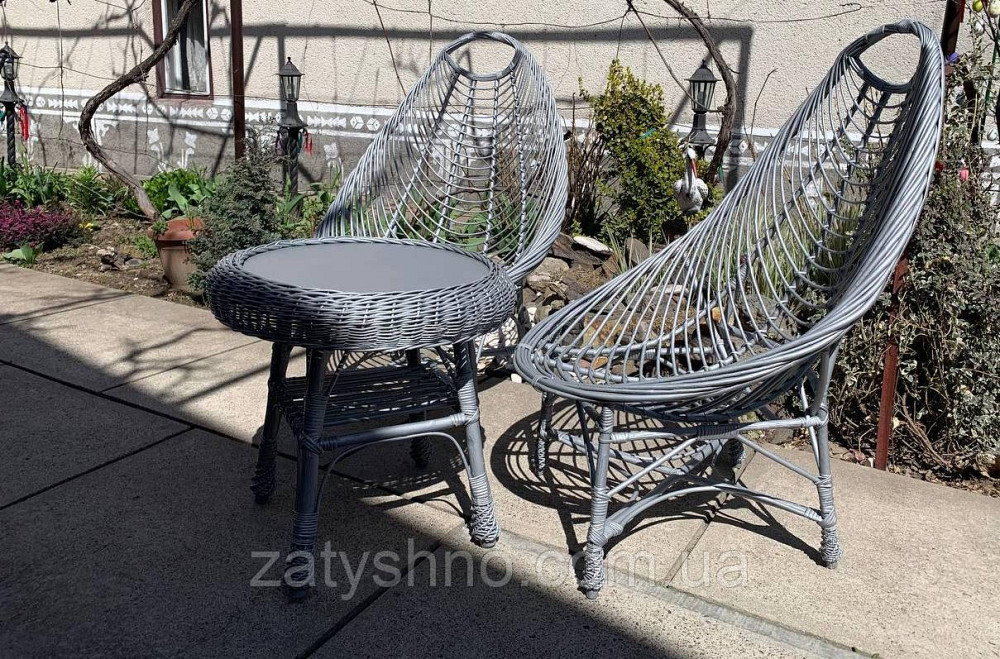 Сірі плетені меблі Київ - фото 5