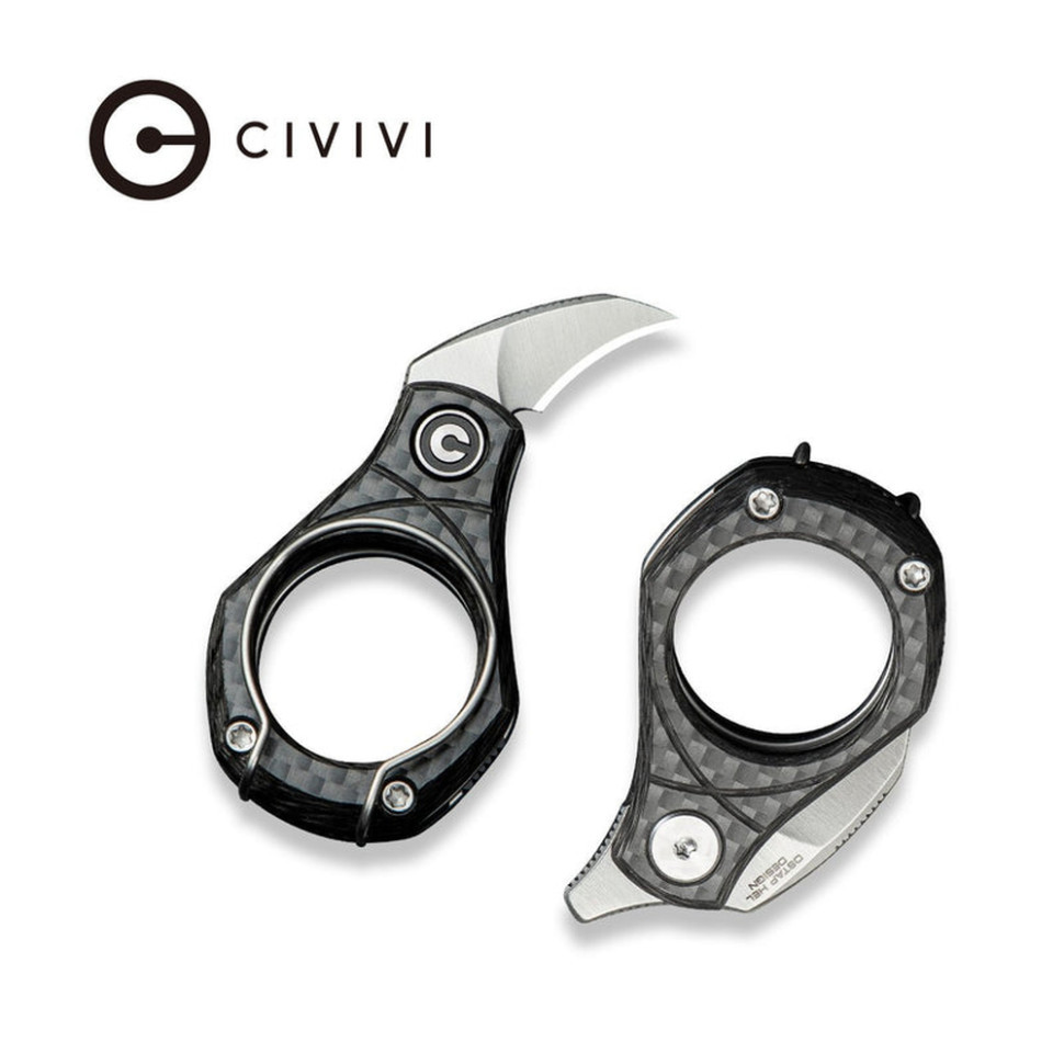 Ніж складаний кишеньковий Civivi Pyrus, (1.6 см) 14C28N / Carbon Fiber темно-сірий Київ - фото 9