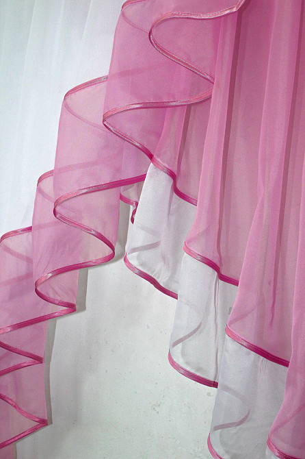 Кухонна занавіска VR-Textil № 023к рожевий з білим 150х150 см (50-523) Киев - изображение 4