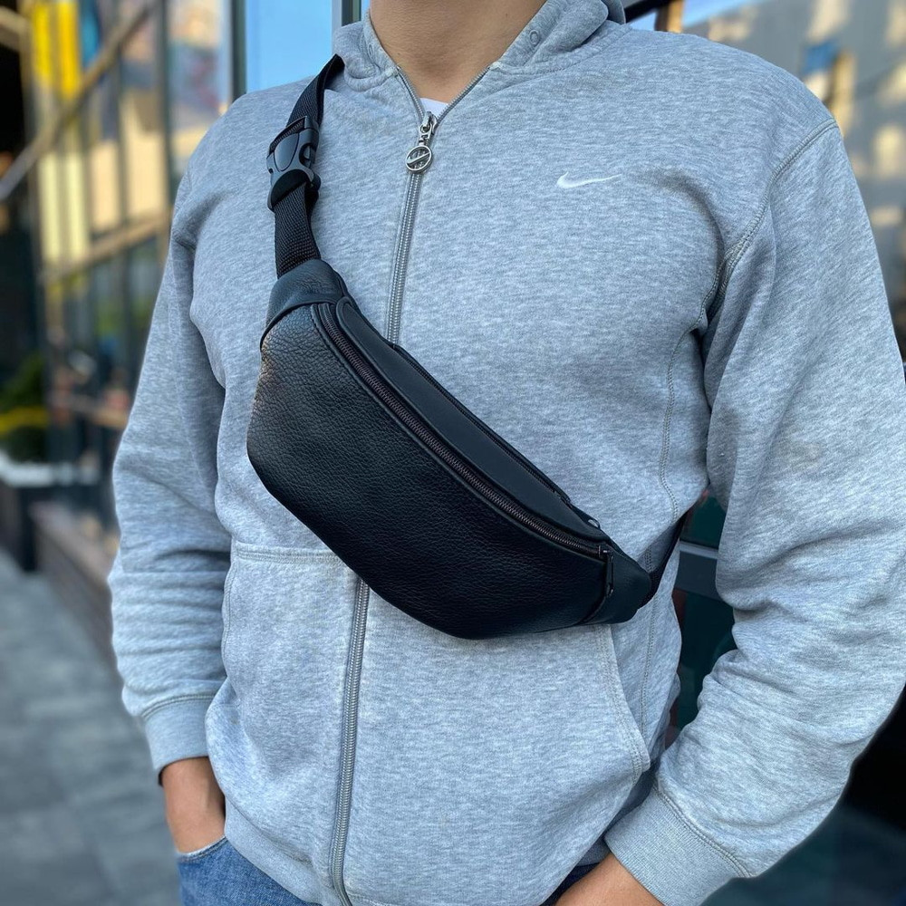 Сумка бананка поясная нагрудная, Бананка через плечо унисекс Удобная чорная мужская барсетка TM-60 Львов - изображение 20