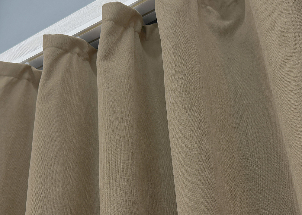 Комплект коротких штор VR-Textil Мікровелюр Petek YL № 1804ш Капучино 130х170 см 2 шт (35-0386) Київ - фото 8