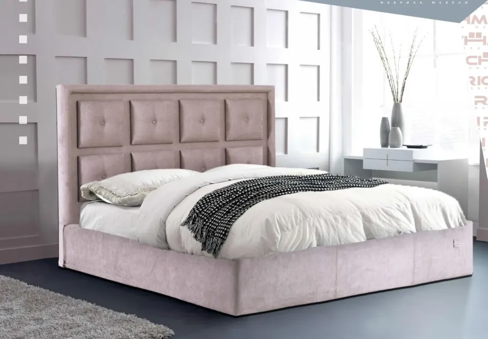 Ліжко Windsor VIP 140 х 200 см Місті Dark Grey З додатковою металевою цільнозварною рамою Темно-сірий Київ - фото 8