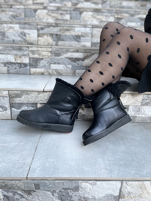 Olli Угги жіночі OLLI чорні натуральна шкіра зима 35р. (3369) Коломыя - изображение 2