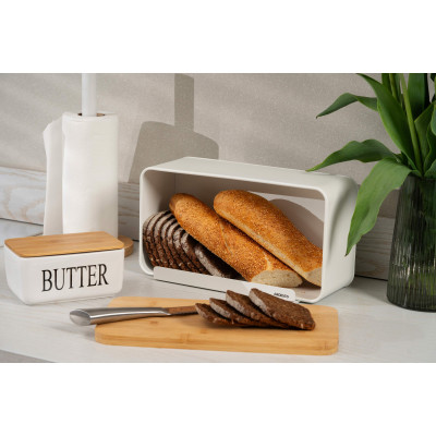 Хлібниця Ardesto Midori 33х13х18см, метал, бамбук, білий (AR0914WB) Вінниця - фото 8