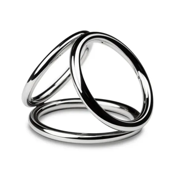 Потрійне ерекційне кільце Sinner Gear Unbendable – Triad Chamber Metal Cock and Ball Ring – Large Львів