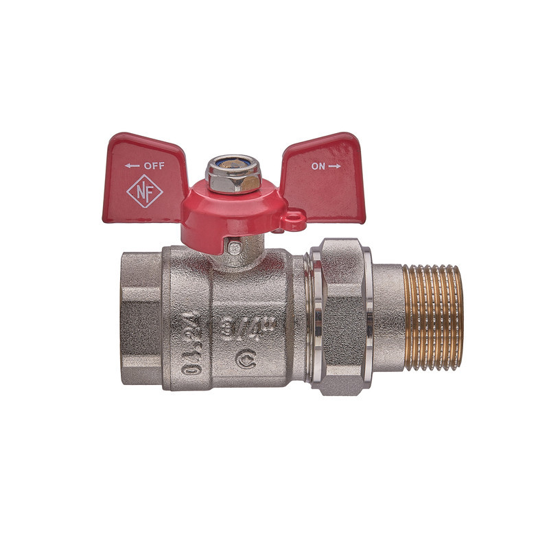 Кран з американкою Nolf classic NFC.921-08-3/4" FM ГШМ, ручка "метелик" червона (NF3151) Київ - фото 3