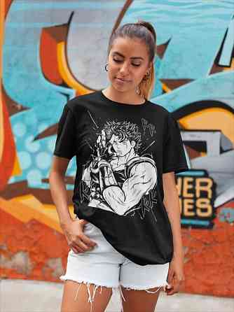 Футболка аниме Джоджо С Бизарре Адвентуре оверсайз (S/M/L) Черний AnimeJ0288 Днепр