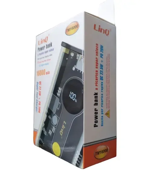Павер банк, Power Bank 16 000 mAh с индикатором заряда и быстрой зарядкой 22.5W, LinQ Коломия - фото 3