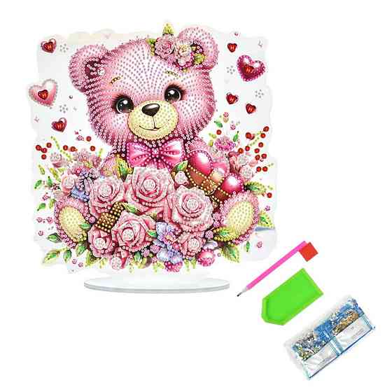 Набір для творчості алмазна мозаїка "Ніжний ведмедик" YKLZ15263 на підставці 25х25 см Вінниця