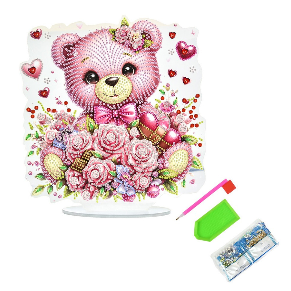Набір для творчості алмазна мозаїка "Ніжний ведмедик" YKLZ15263 на підставці 25х25 см Вінниця - фото 2