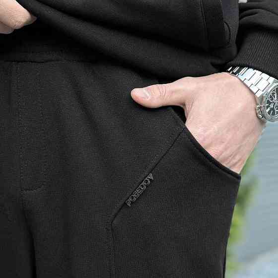 Спортивний демісезонний костюм чоловічий чорний. Комплект штани та кофта Pobedov Grand Київ