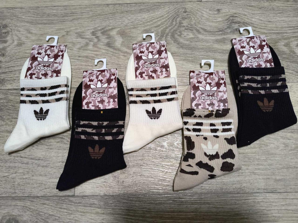 Женские носки средней высоты из хлопка в наборе (5 штук) Adidas. Размер 36-41 Киев - изображение 1