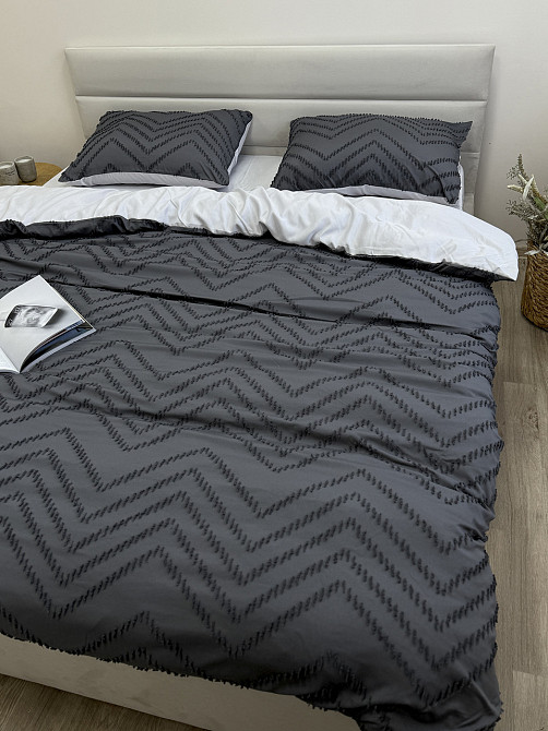 Ecotton Комплект постільної білизни Ecotton Jaquard полуторний 150х215 см сірий Grey Коломыя - изображение 9