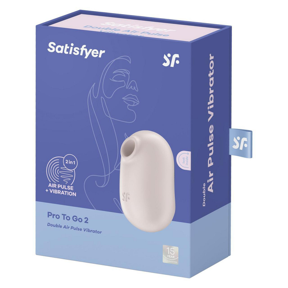 Вакуумный стимулятор с вибрацией Satisfyer Pro To Go 2 Beige Sex Aura Киев - изображение 7