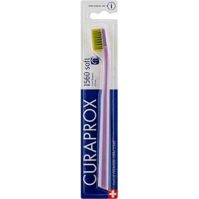 Зубна щітка Curaprox CS 1560 Soft М&apos;яка D 0.15 мм Лілова із салатовою щетиною (CS 1560-10) Вінниця