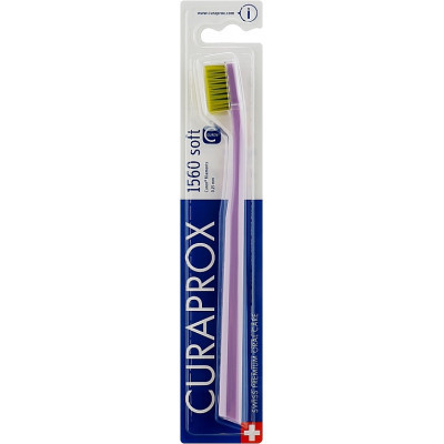 Зубна щітка Curaprox CS 1560 Soft М&apos;яка D 0.15 мм Лілова із салатовою щетиною (CS 1560-10) Вінниця - фото 1