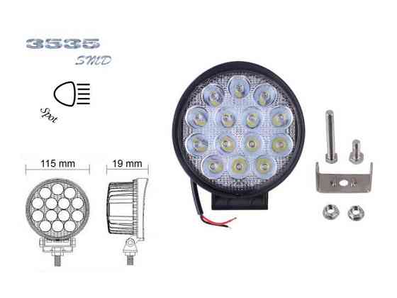 Фара додаткового світла 27T - 42W / 19 / Spot спрямований промінь світла кут свічення 30° вольтаж 12-24V Харків