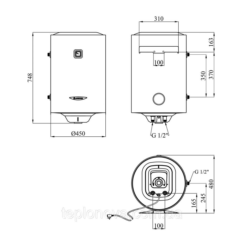 Водонагрівач Ariston PRO1 R 80 VTS 1,8K  з мокрим ТЕНом 3201815 Чернівці - фото 2