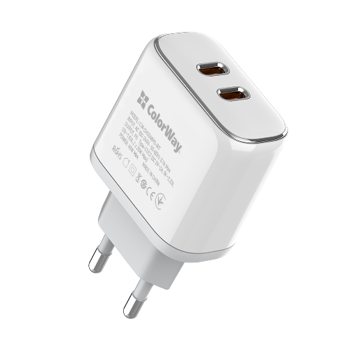 Зарядний пристрій мережевий Type-C/Type-C PD 40W білий ColorWay Житомир