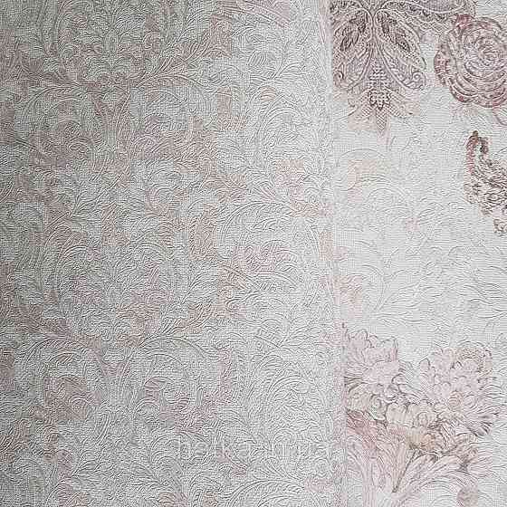 Шпалери метрові вінілові на флізелін Yuanlong Samsara східний малюнок вензелі завитки рожеві на молочному Київ