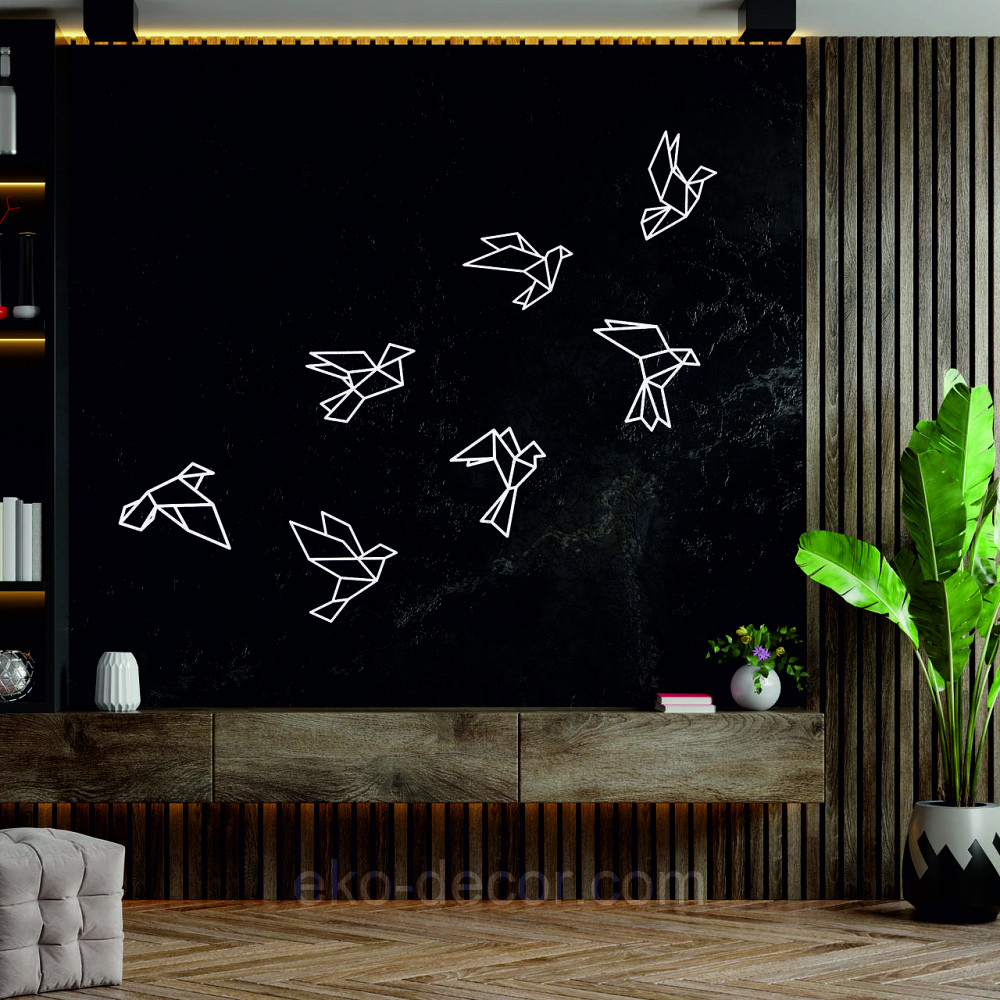 Декоративне настінне Панно «Пташки» Декор на стіну 27*16 см — 5 шт., Білий Київ - фото 3