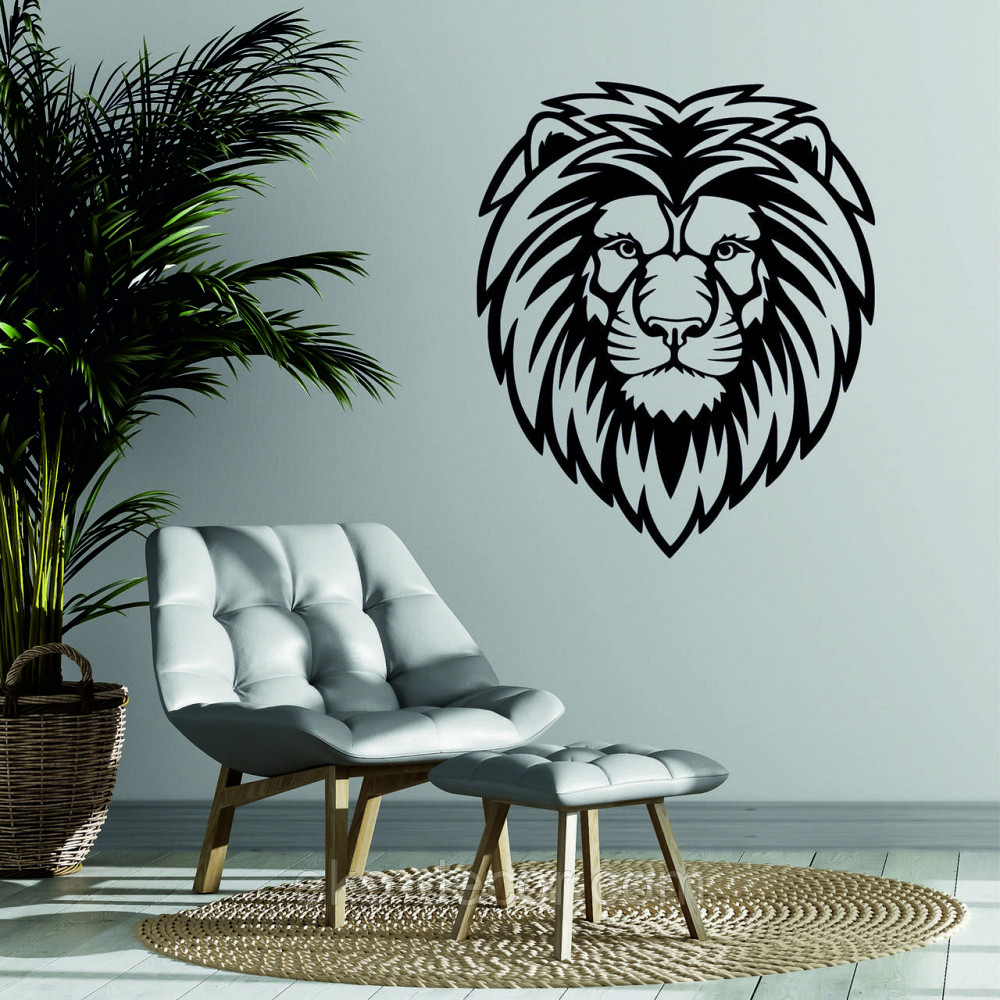 Декоративное настенное Панно «Лев» Декор на стену 110*92 см, Черный Киев - изображение 1