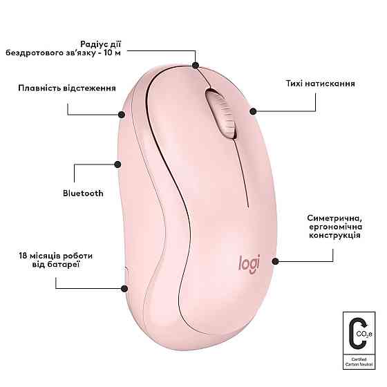 Миша бездротова Logitech M240 Silent Rose (910-007121) Рожевий Харків