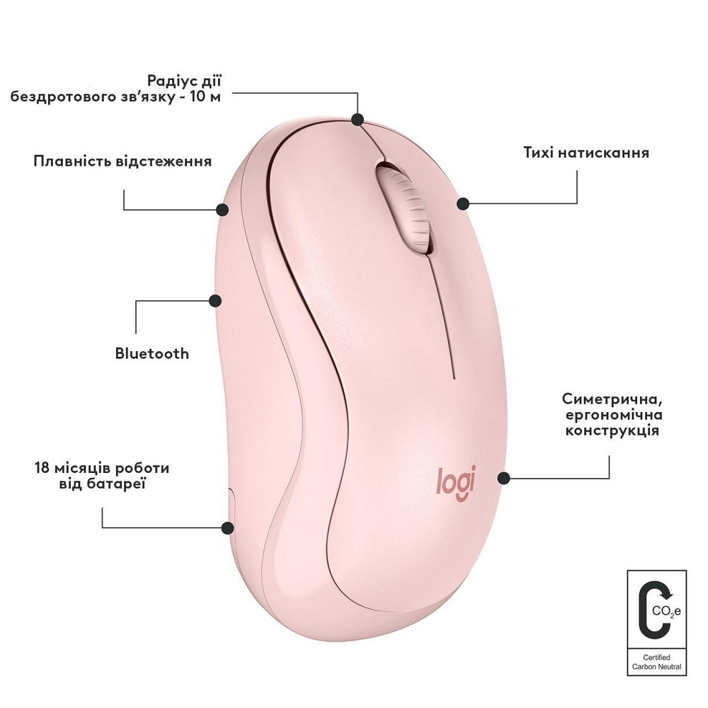 Миша бездротова Logitech M240 Silent Rose (910-007121) Рожевий Харків - фото 3