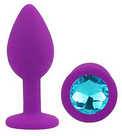 Силіконова анальна пробка EGZO - Silicone Purple Round Plug Aqua, size S Sex Aura Київ