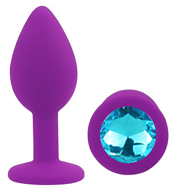 Силіконова анальна пробка EGZO - Silicone Purple Round Plug Aqua, size S Sex Aura Київ - фото 2