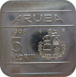 Монета 5 флоринів. 1998 рік, Аруба. Полтава - фото 1