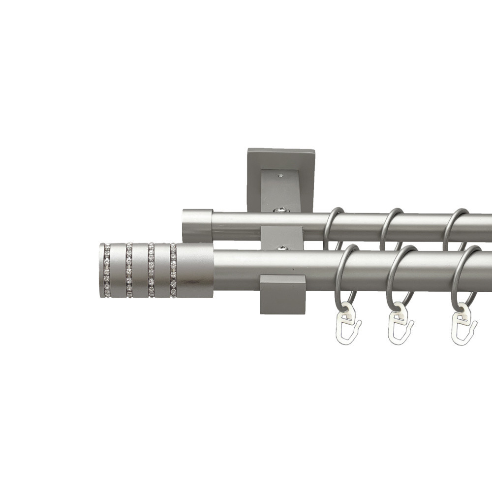 Карниз Orvit Барамелла металевий дворядний техно гладка труба кільце металеве Сатин 25\19 мм 240 см (00-00026351) Львів - фото 1