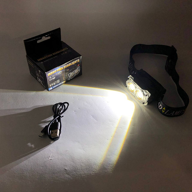 Фонарь на голову диодный YY-19F-2XPE(white)+2COB(yellow), Мощный аккумуляторный фонарик на голову SN-82 Львов - изображение 3