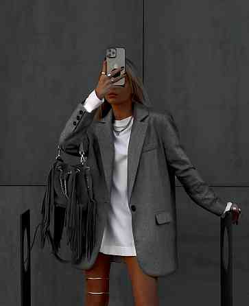 Женский трендовый кашемировый оверсайз пиджак на подкладке. Одесса