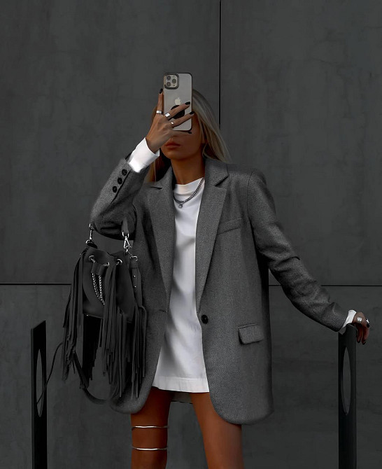 Женский трендовый кашемировый оверсайз пиджак на подкладке. Одесса - изображение 1